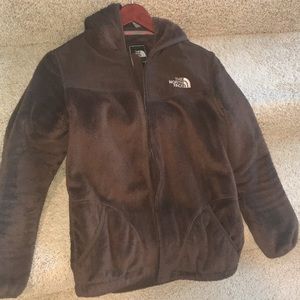 The North Face Girls Brown Fuzzy Hooded Jacket